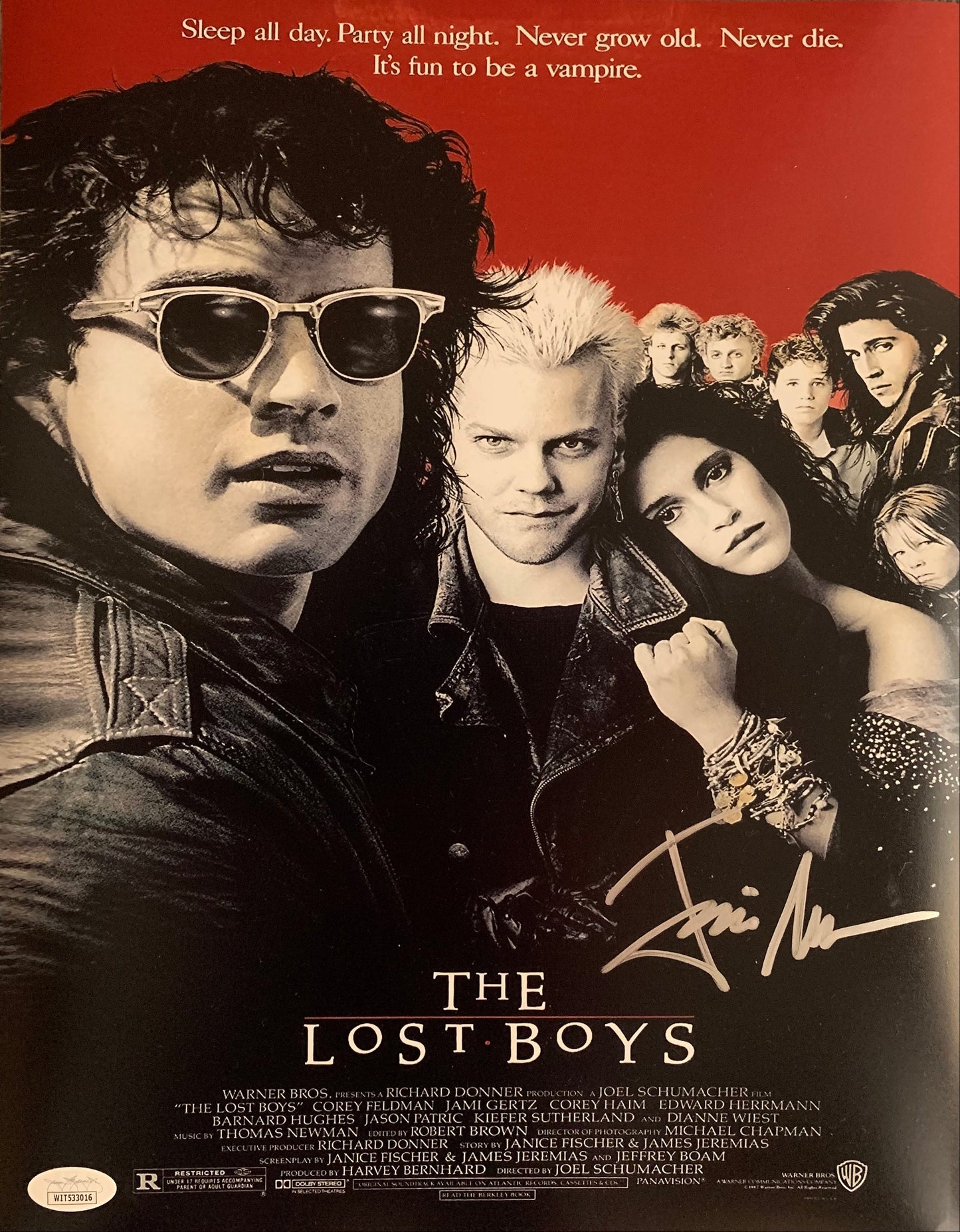 Jamison Newlander autographed signed 11x14 photo JSA COA Lost Boys Alan