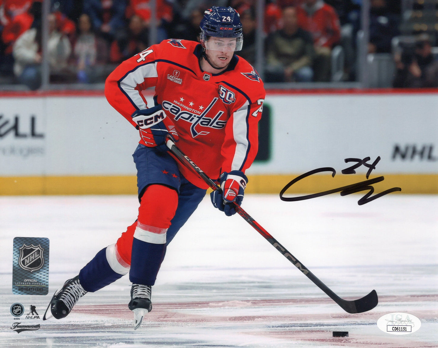 Connor McMichael autographed signed 8x10 photo NHL Washington Capitals JSA COA