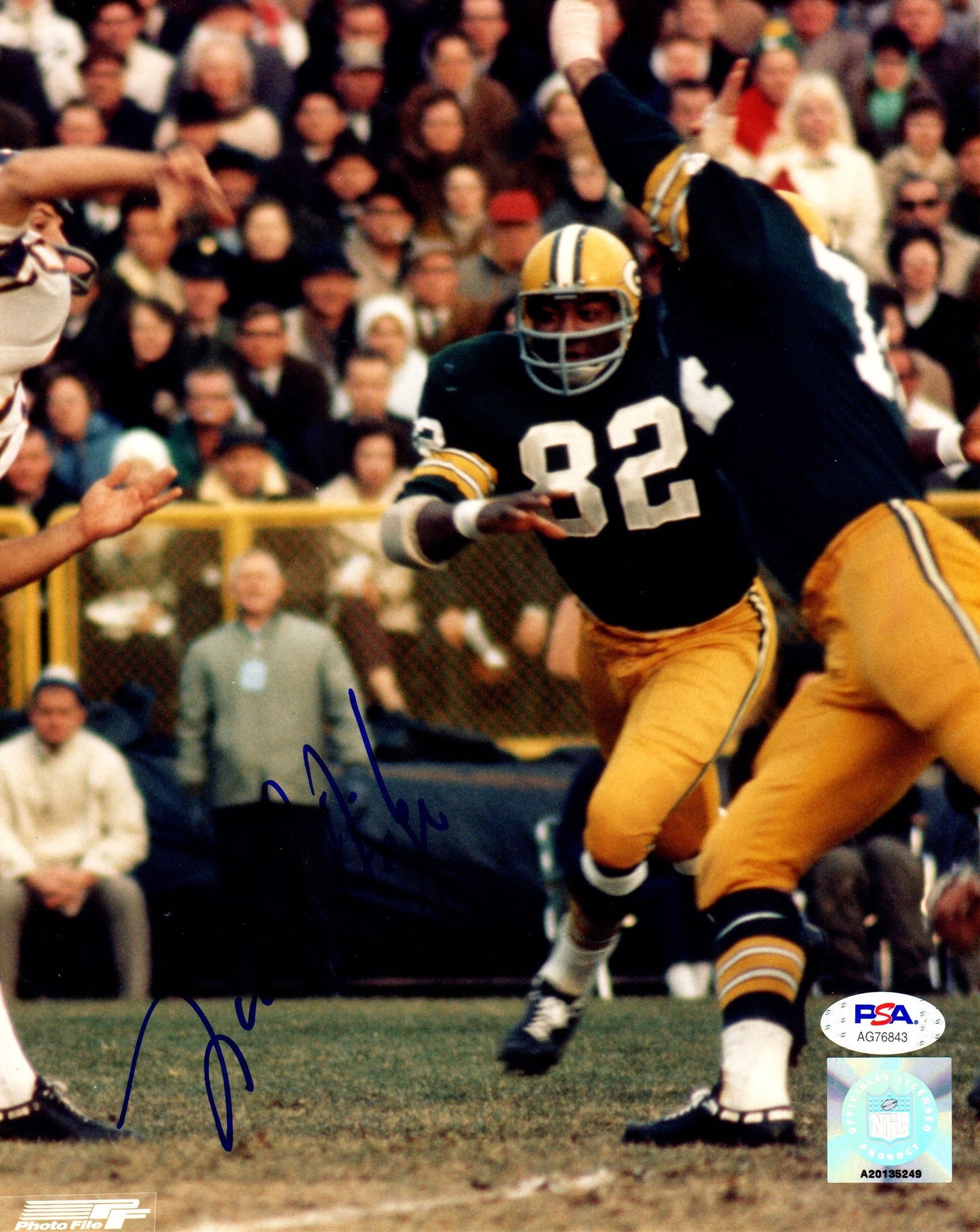 Lionel Aldridge autographed signed 8x10 photo NFL Green Bay Packers PSA COA