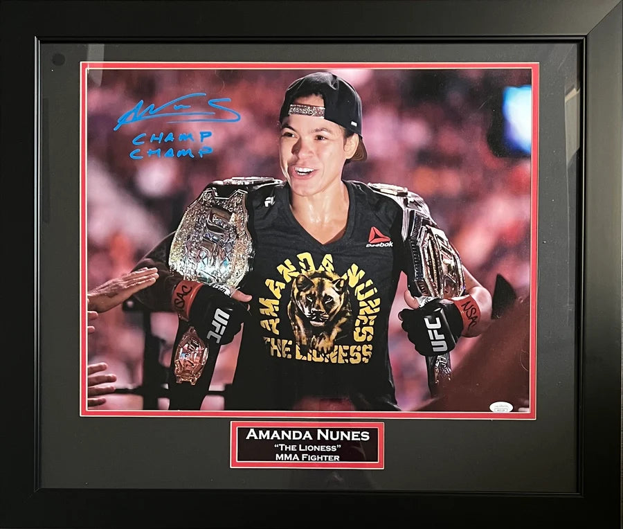 Amanda Nunes Signed Inscribed 16x20 Framed UFC Photo - JSA