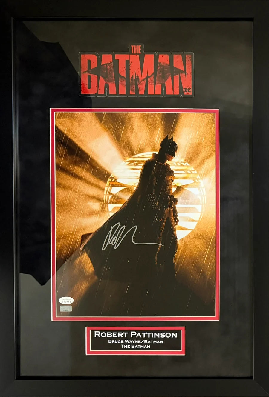 Robert Pattinson Signed Suede Framed 11x14 Batman Photo - JSA