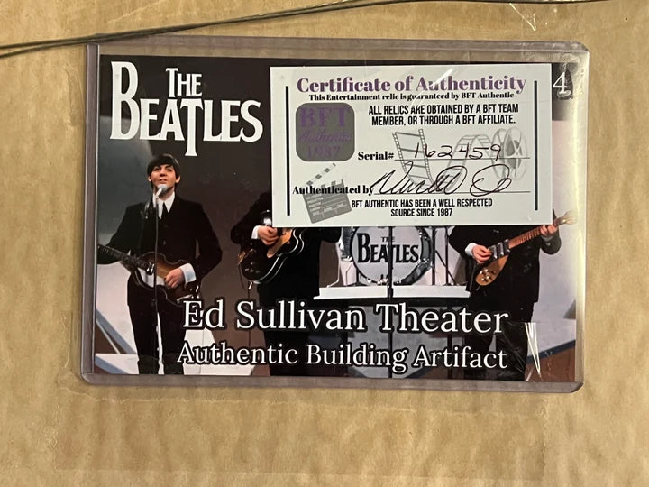 The Beatles Framed Relic Ed Sullivan Theatre Authentic Piece - BFT