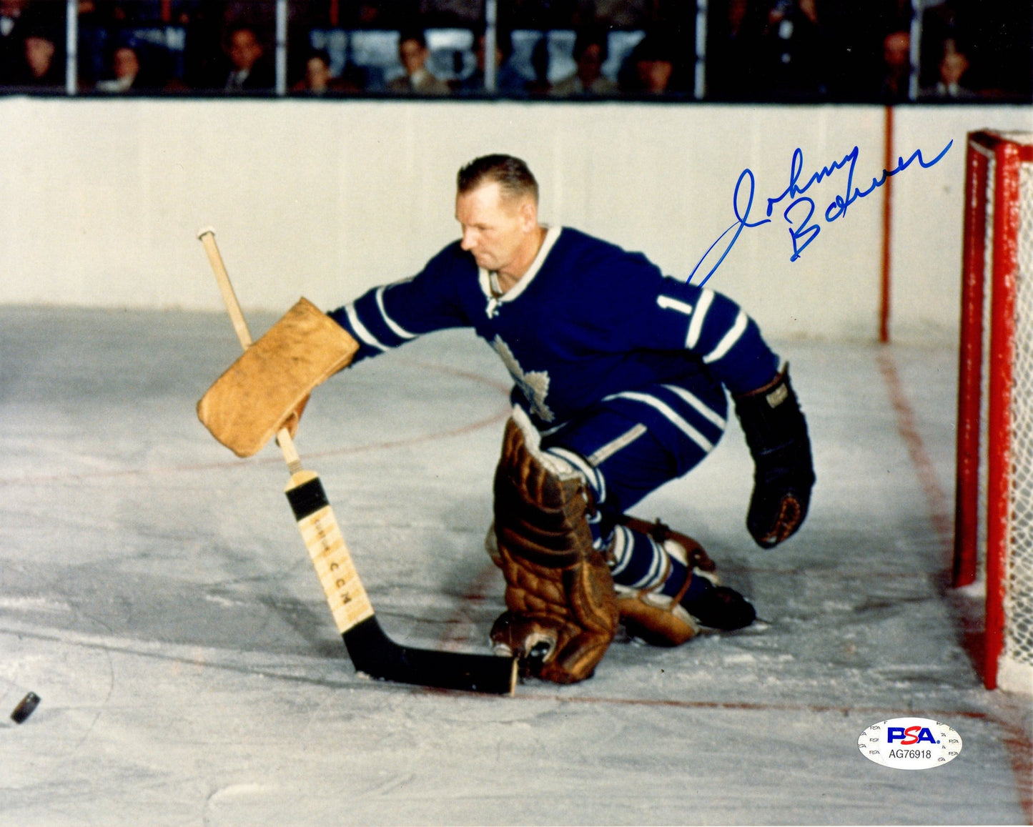 Johnny Bower autographed signed 8x10 photo NHL Toronto Maple Leafs PSA COA