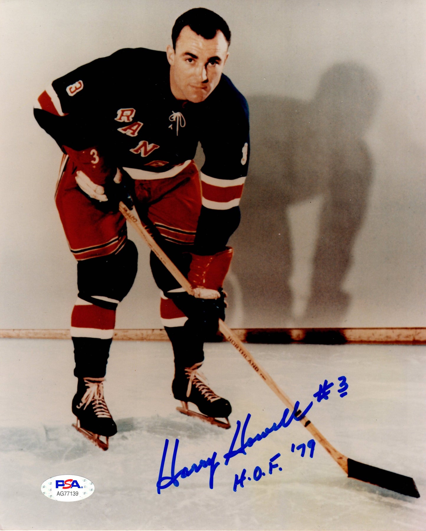 Harry Howell autographed signed inscribed 8x10 photo NHL New York Rangers PSA COA