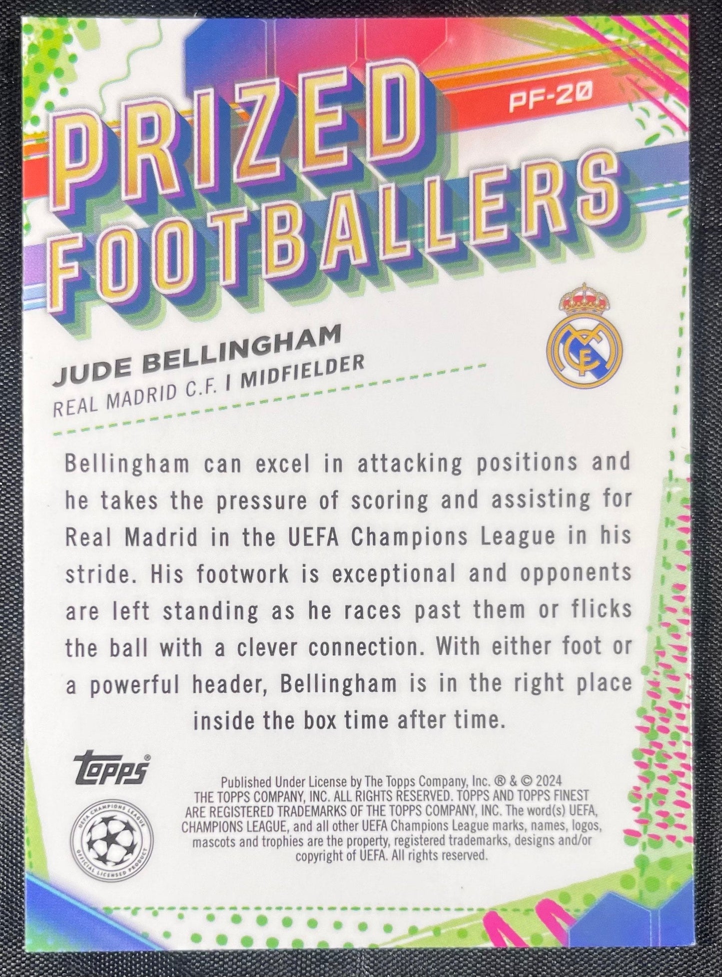 Jude Bellingham 2023-24 Topps Finest Prized Footballers PF-20