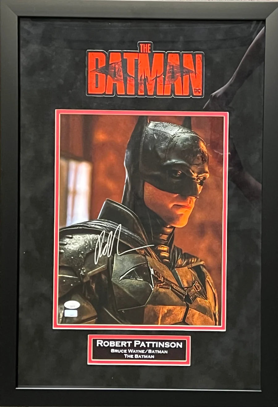 Robert Pattinson Signed Suede Framed 11x14 Batman Photo - JSA
