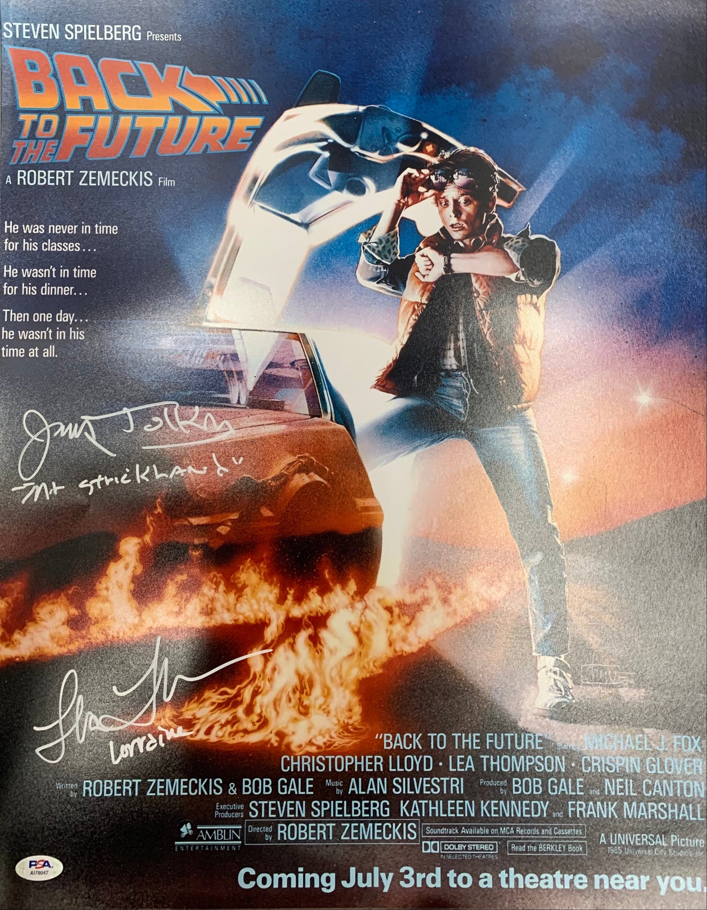 Lea Thompson James Tolkan autographed signed 16x20 photo Back To The Future PSA
