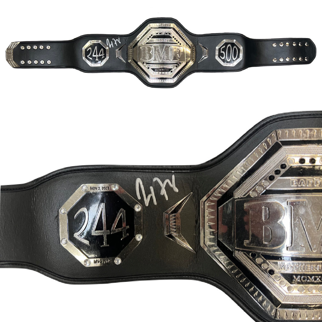 Max Holloway signed autographed belt UFC Blessed BMF JSA COA