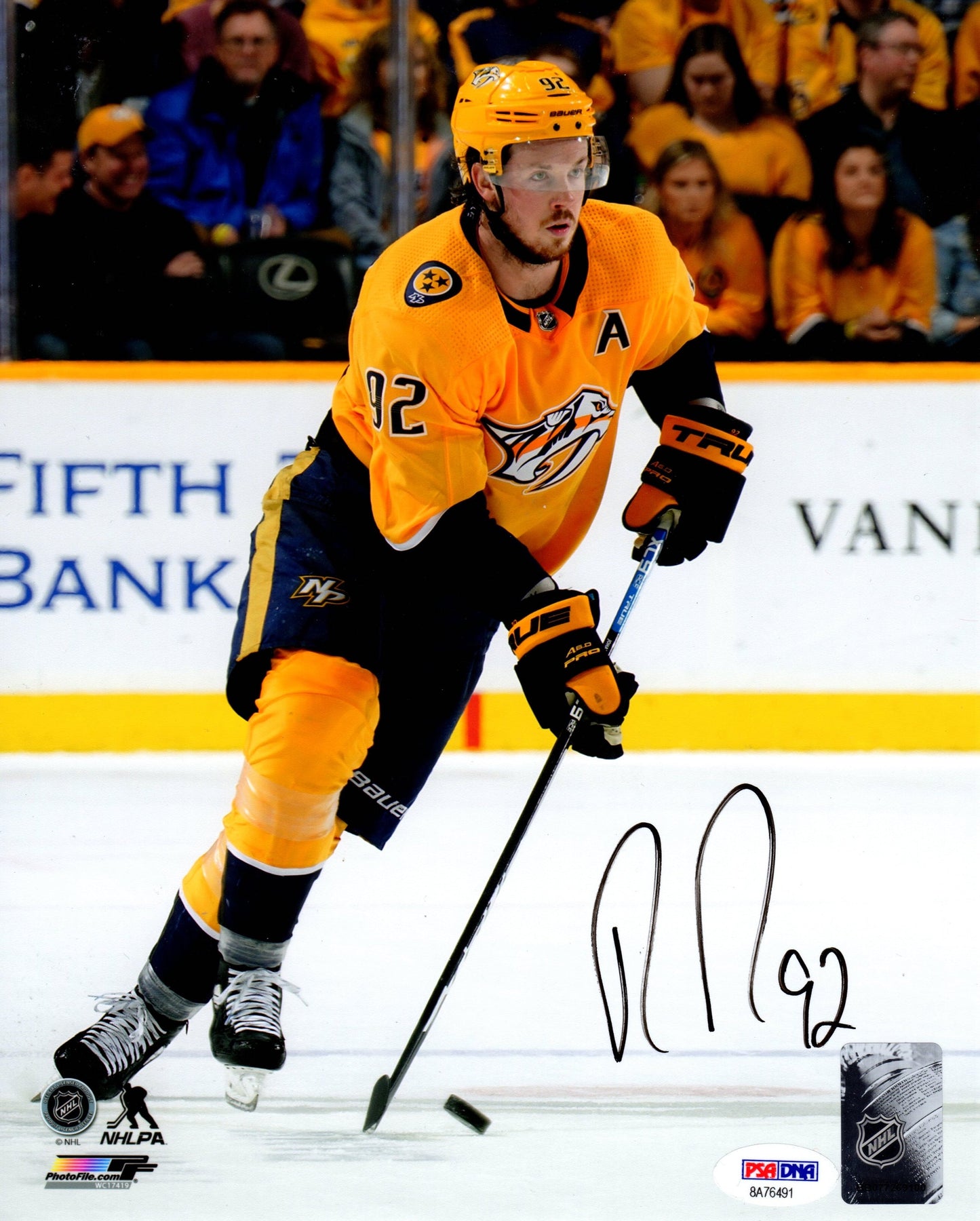 Ryan Johansen autographed signed 8x10 photo NHL Nashville Predators PSA COA