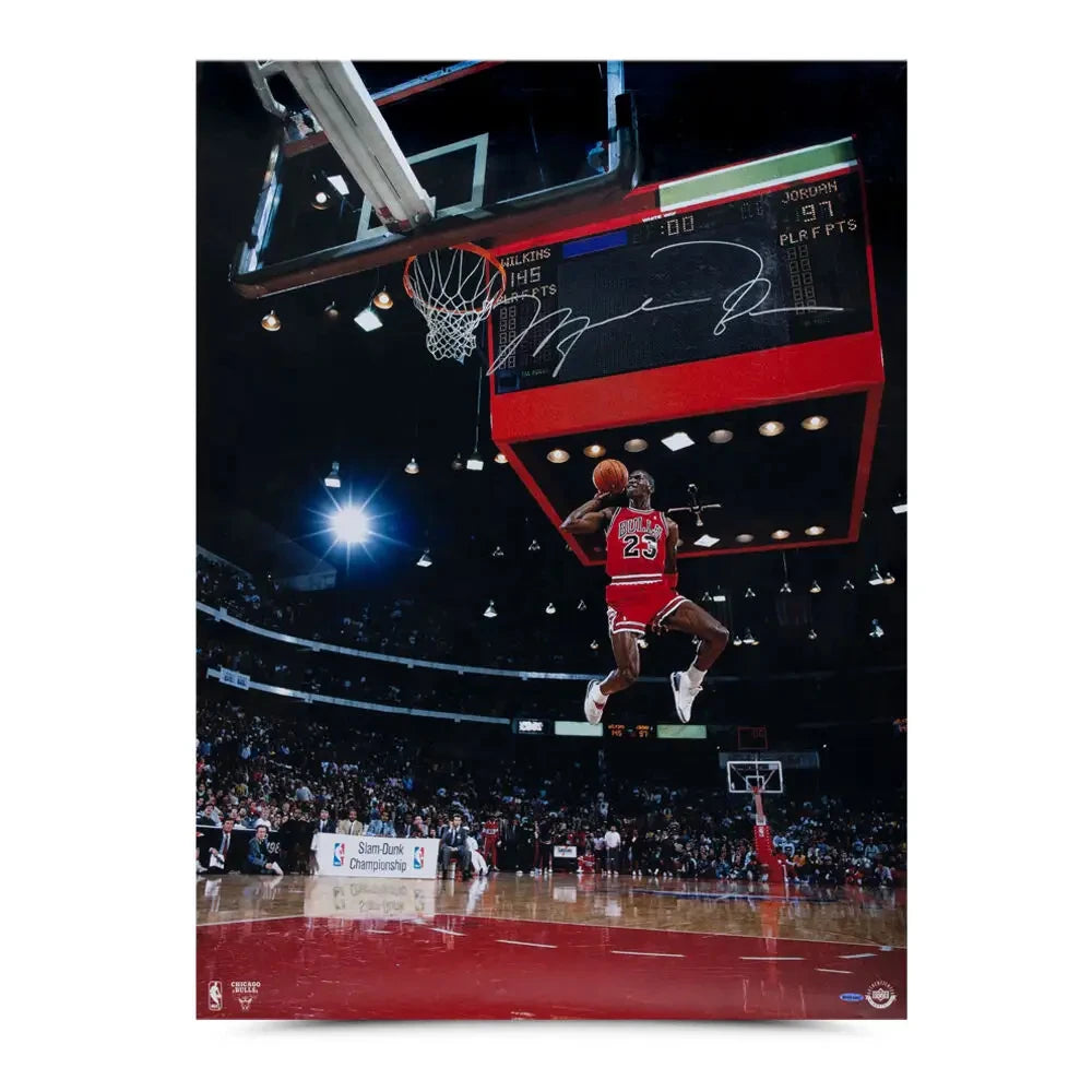 Michael Jordan Signed 1988 Scoreboard Dunk 30x40 Photo Chicago Bulls - UDA Holo