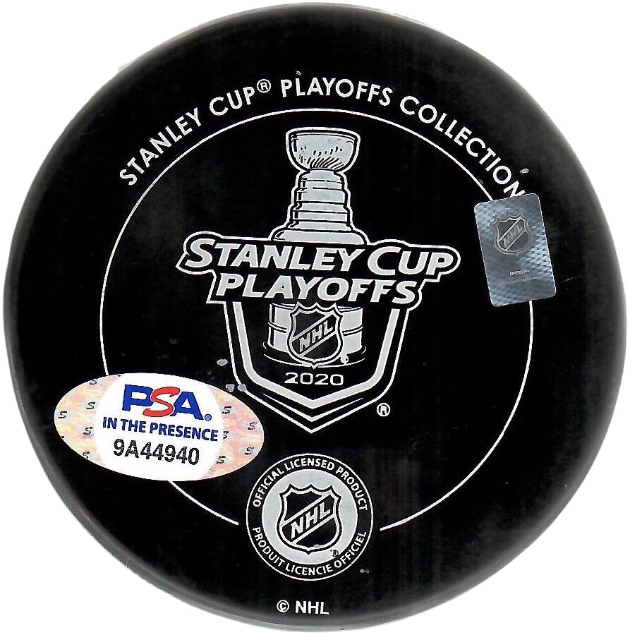 Mathieu Joseph autograph inscribed Stanley Cup puck Tampa Bay Lightning PSA COA