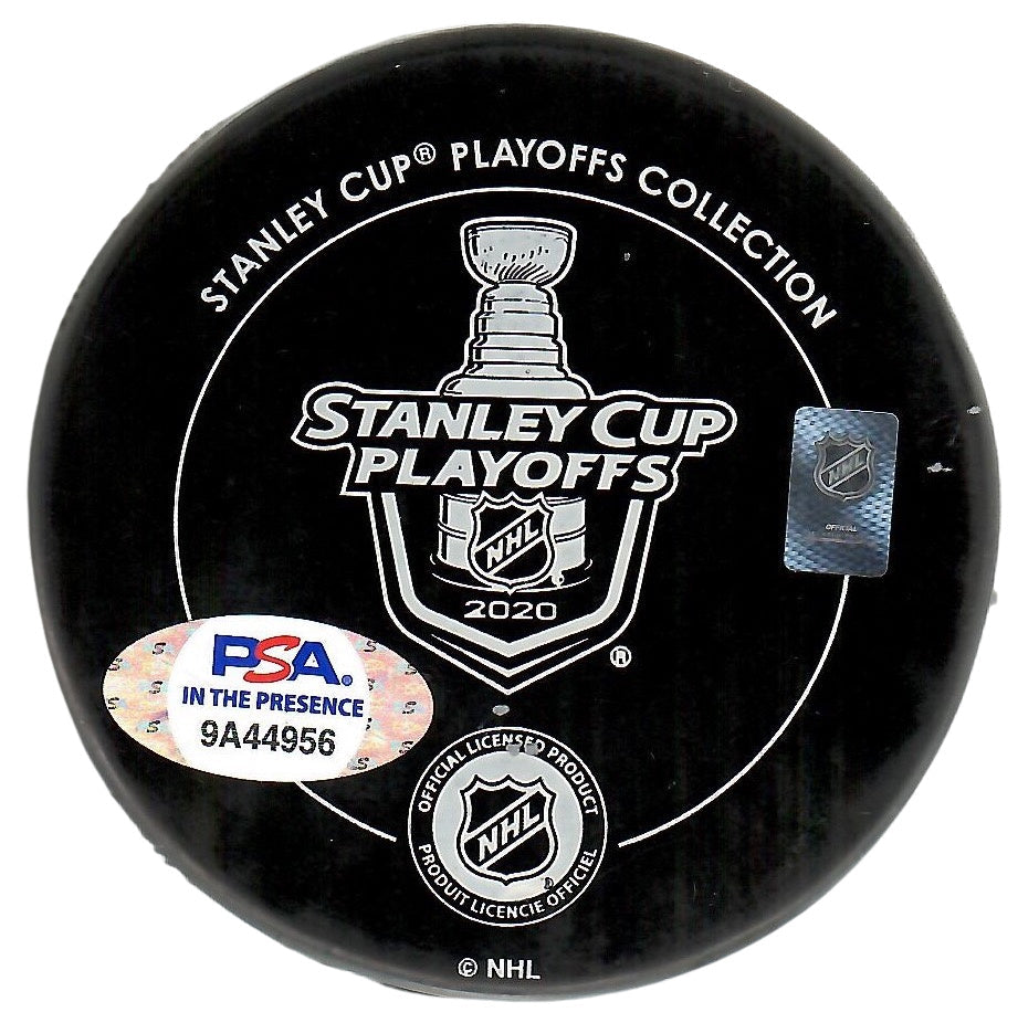 Mathieu Joseph autograph inscribed Stanley Cup puck Tampa Bay Lightning PSA COA