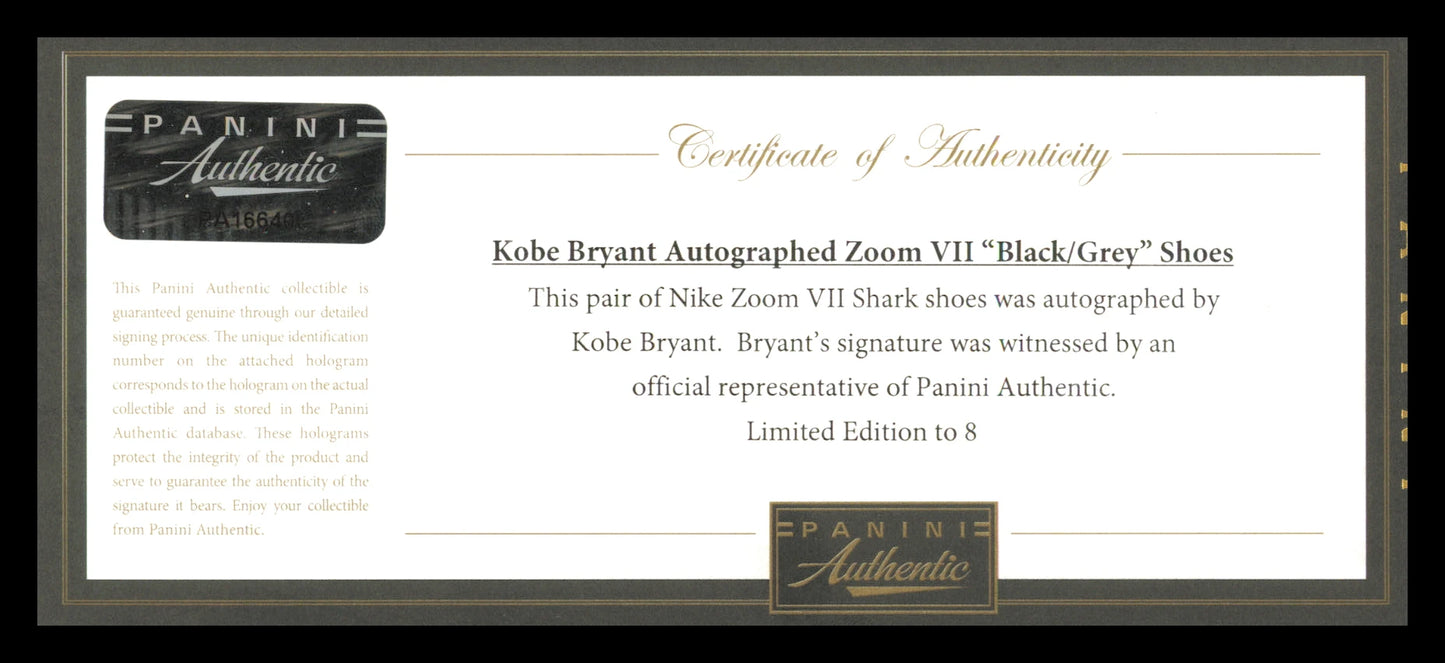 Kobe Bryant Signed Nike Kobe VII Shoes (Dual Signed) #4/8 - Panini Holo