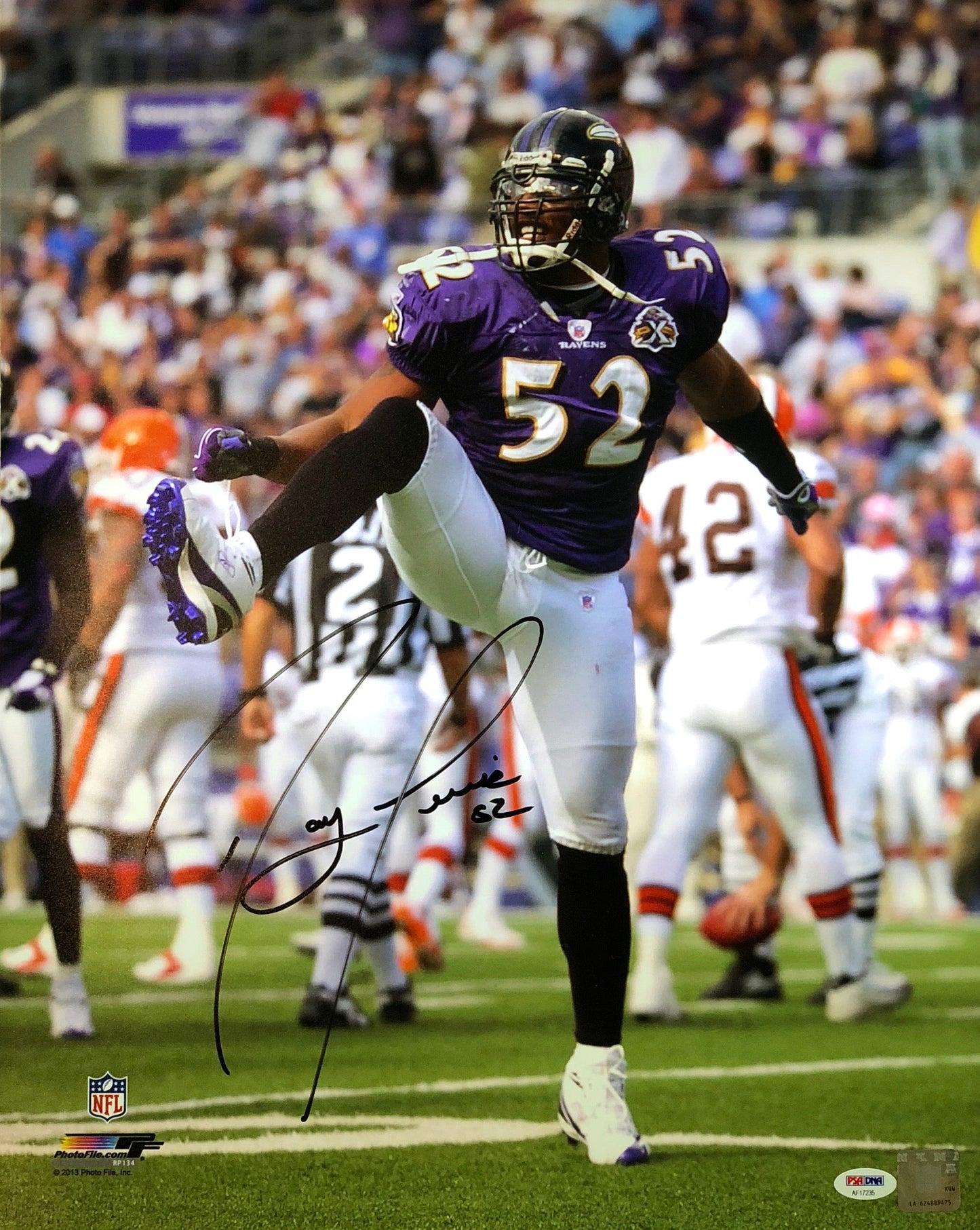 Ray Lewis Autographed 16x20 Photo NFL Baltimore Ravens PSA w/COA