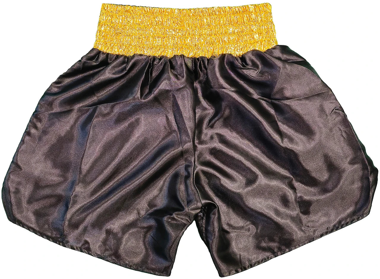 Floyd Mayweather Jr. Signed Black & Gold Boxing Trunks - Beckett