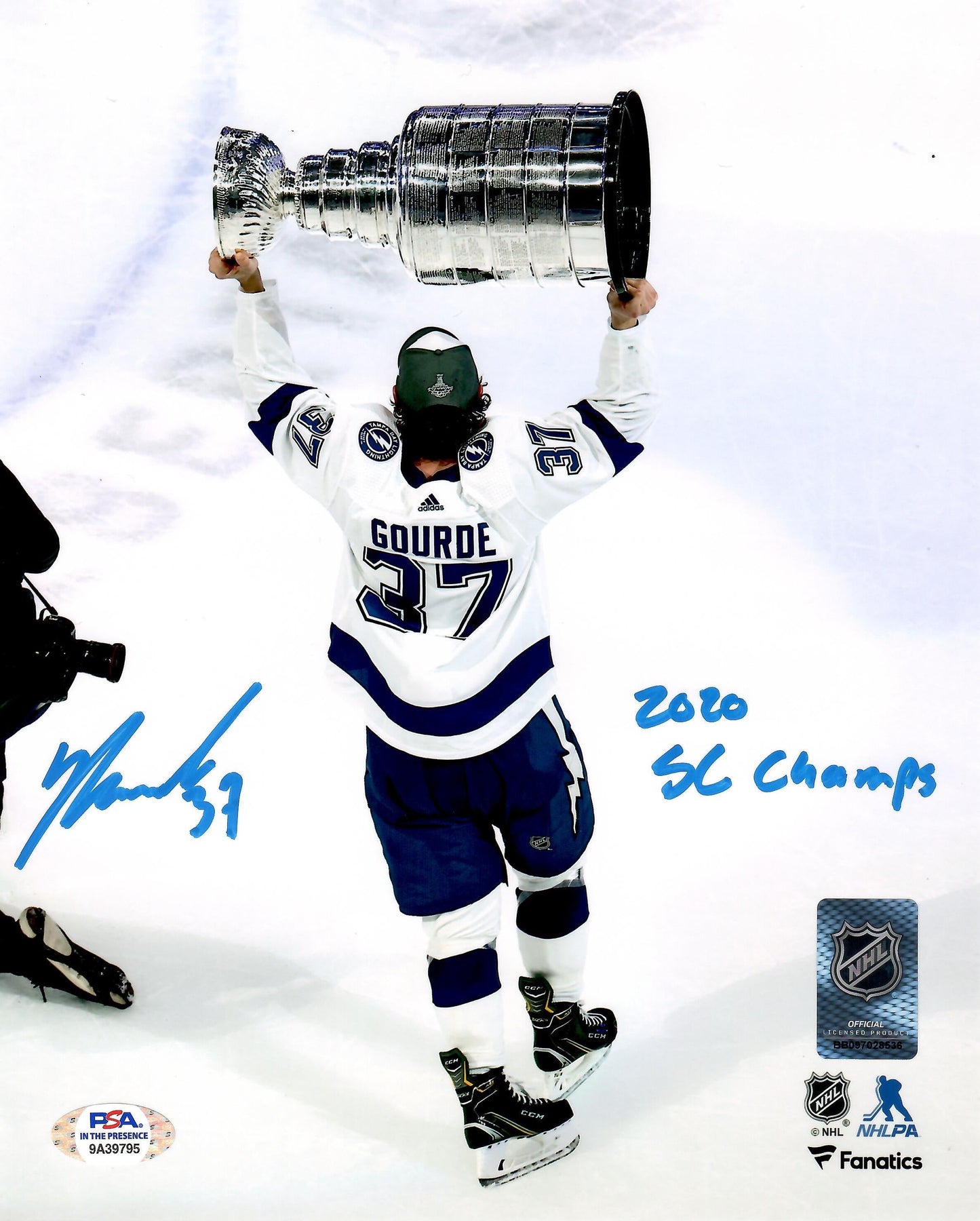 Yanni Gourde autographed inscribed 8x10 photo NHL Tampa Bay Lightning PSA COA