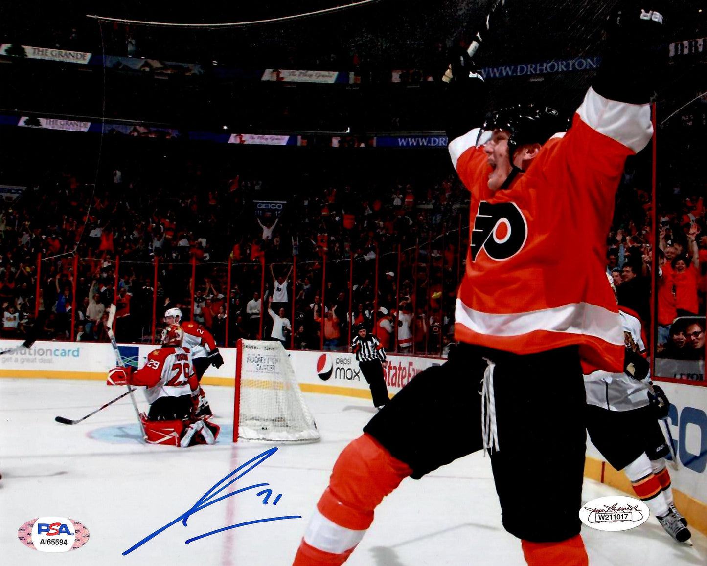James Van Riemsdyk autographed signed 8x10 photo NHL Philadelphia Flyers PSA COA