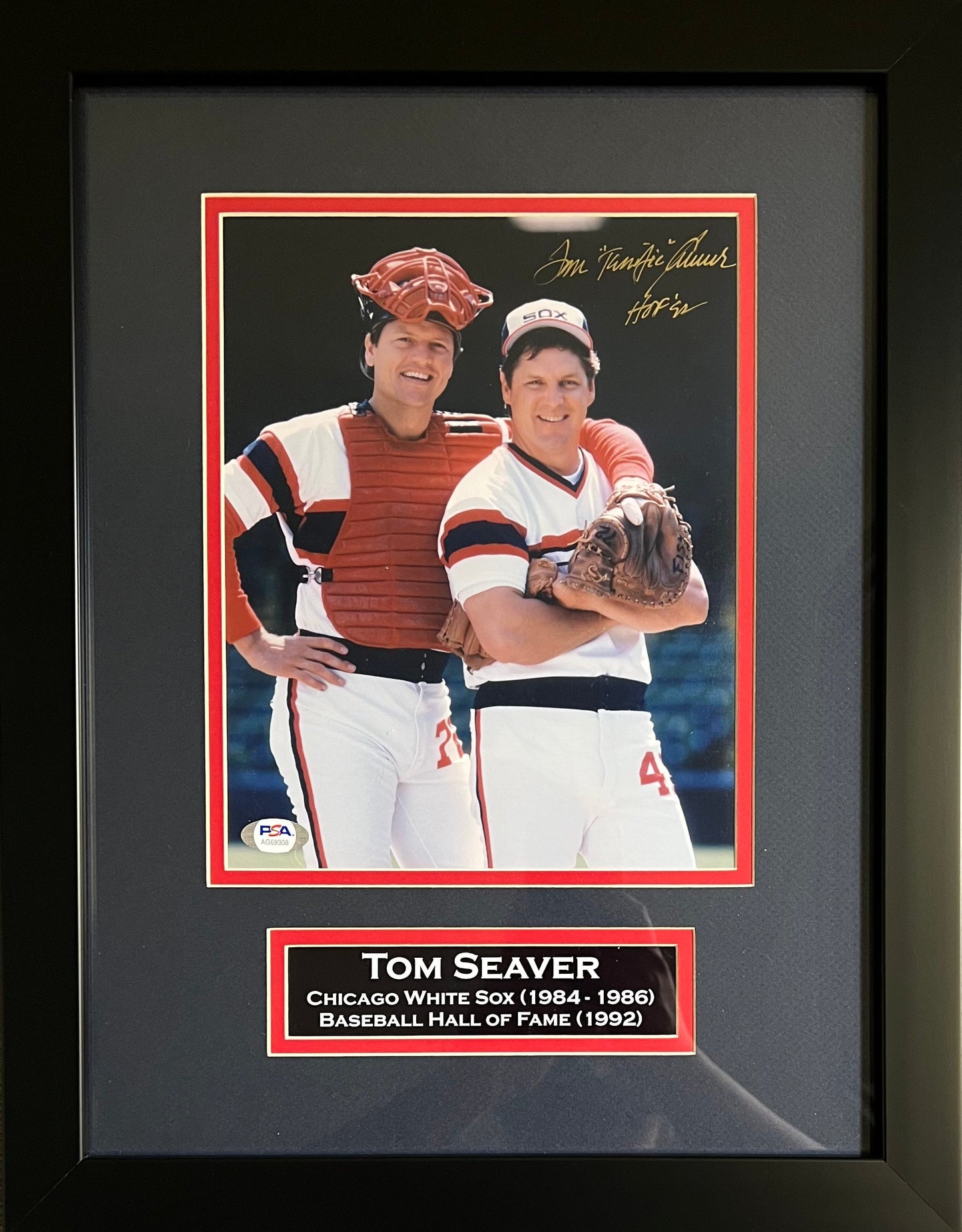 Tom Seaver autographed signed inscribed framed 8x10 photo Chicago White Sox PSA