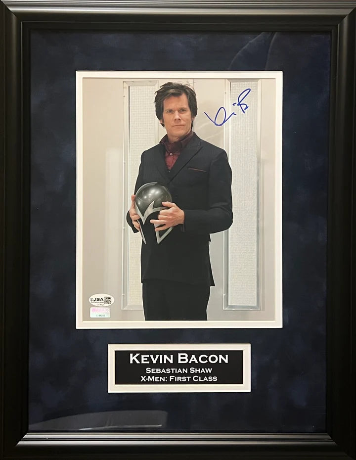 Kevin Bacon Signed Suede Framed 8x10 Magneto X-Men First Class - JSA