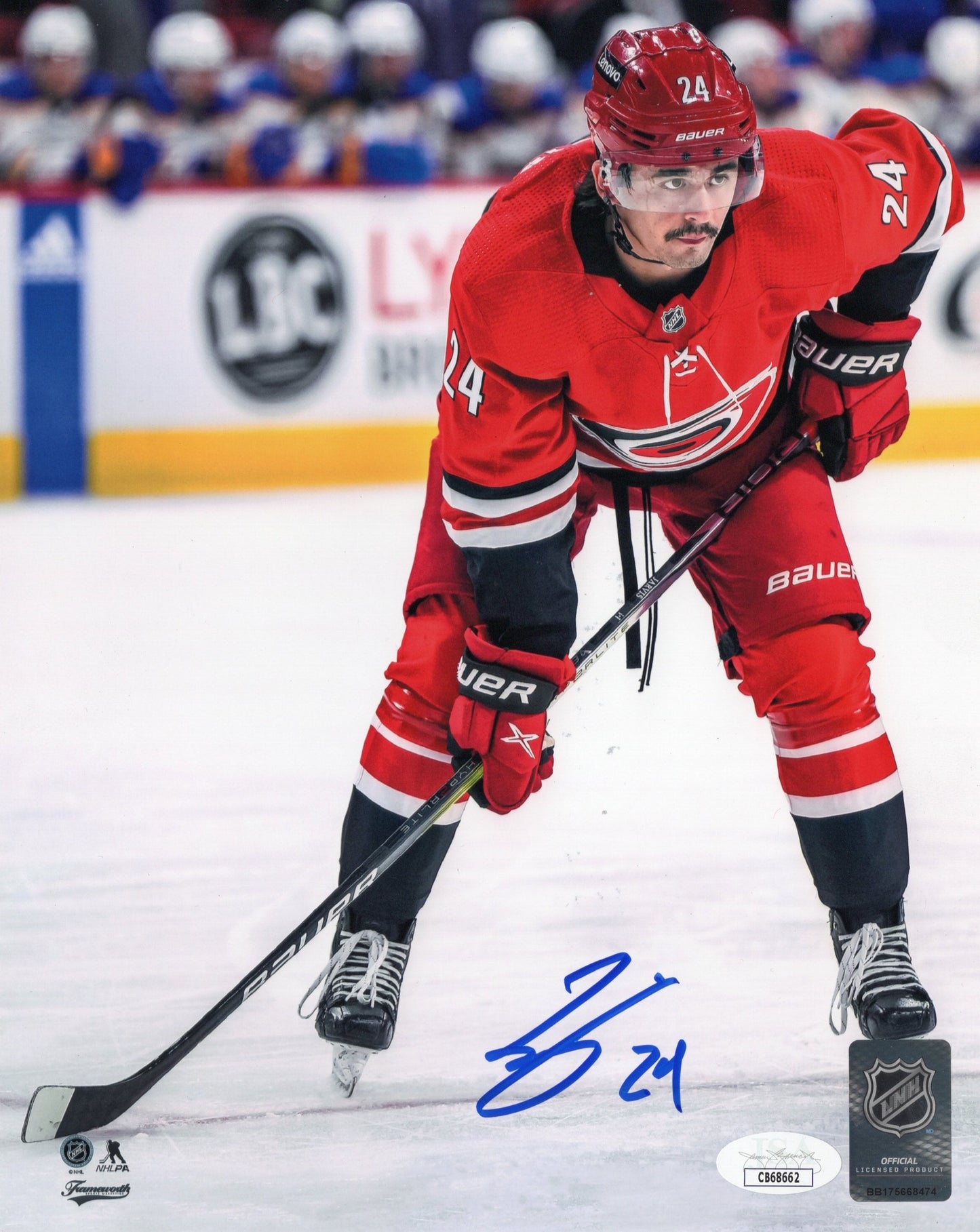 Seth Jarvis autographed signed 8x10 photo NHL Carolina Hurricanes JSA COA