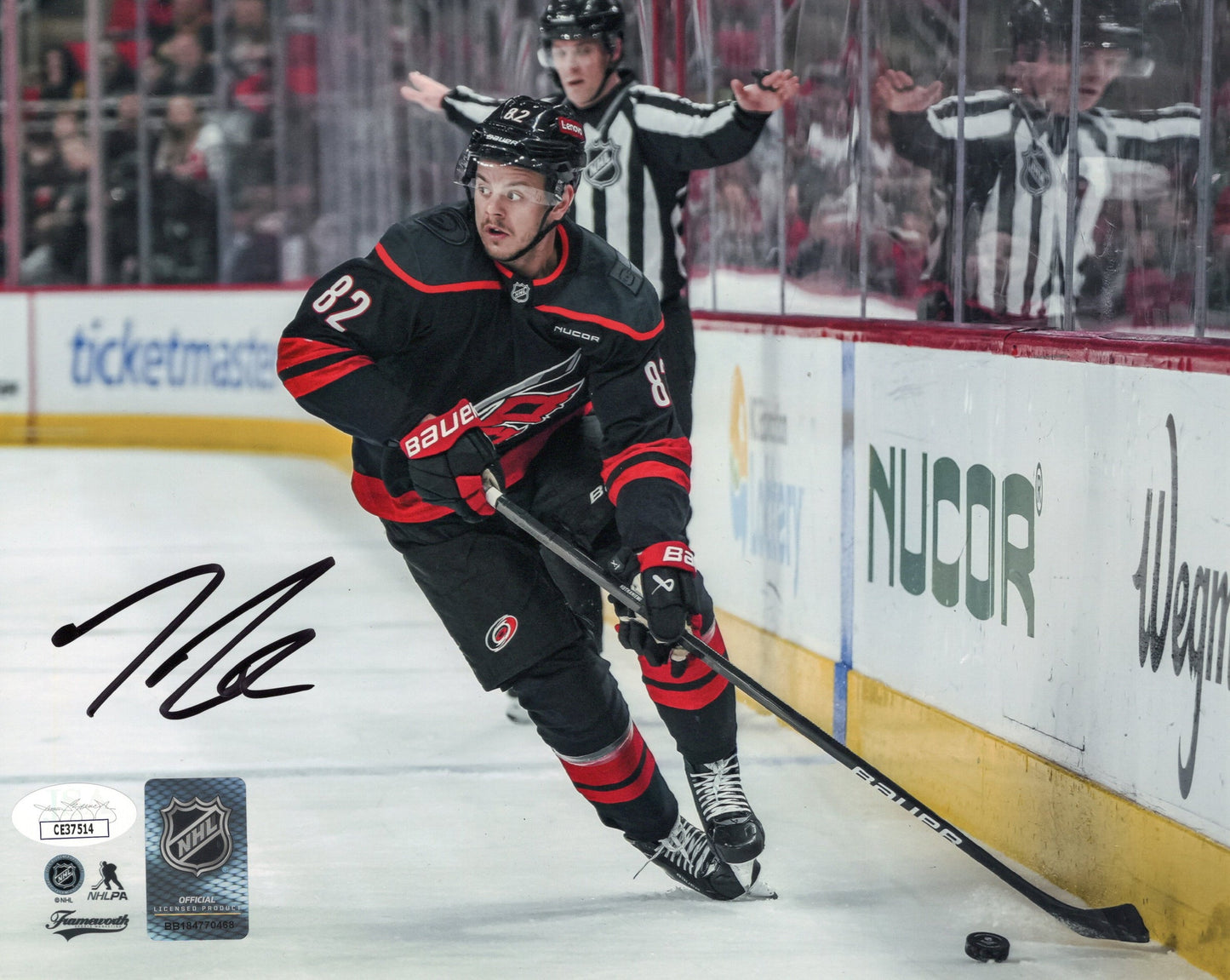 Jesperi Kotkaniemi autographed signed 8x10 photo NHL Carolina Hurricanes JSA COA