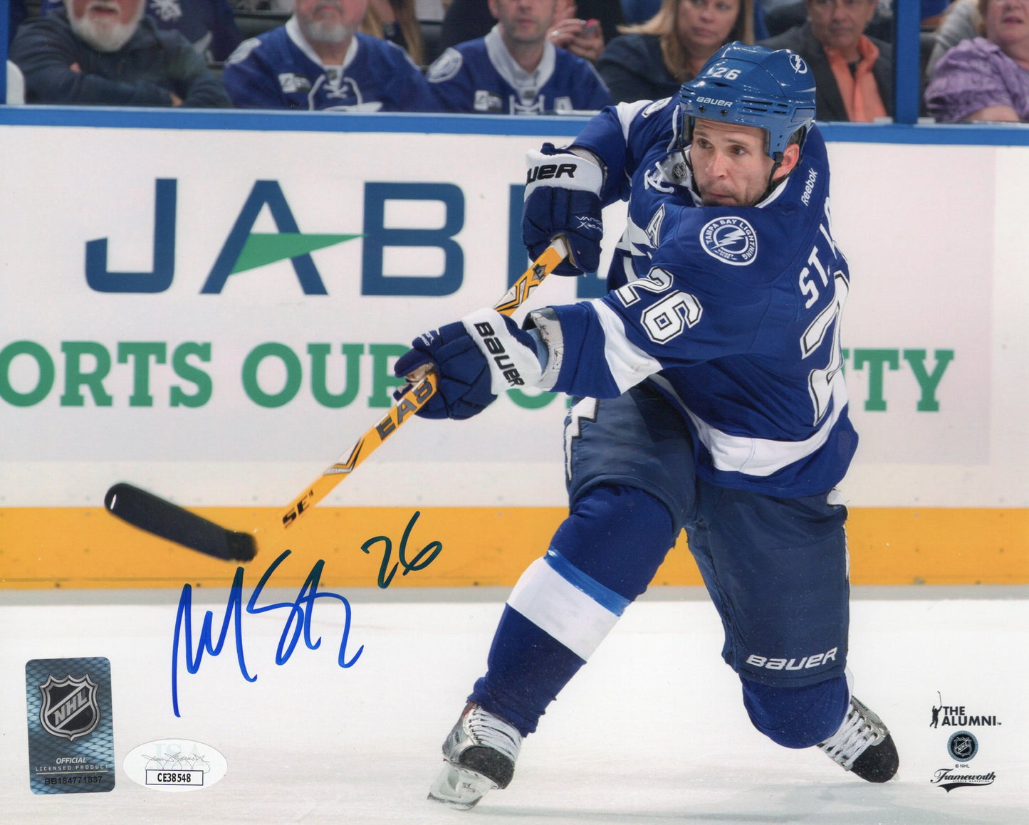 Martin St. Louis autographed signed 8x10 photo NHL Tampa Bay Lightning JSA COA