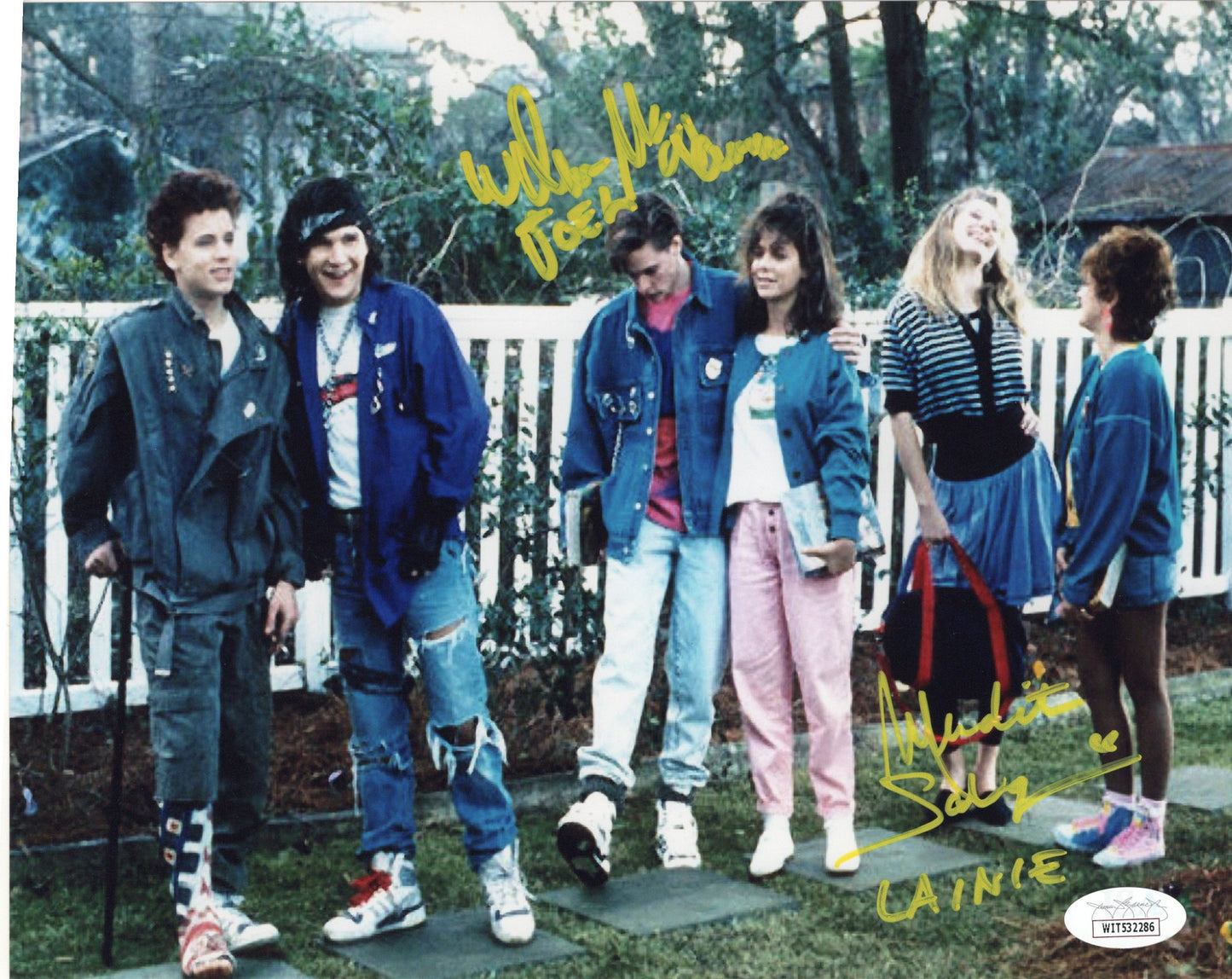 Dream a Little Dream cast signed inscribed 8x10 photo JSA COA Salenger McNamara