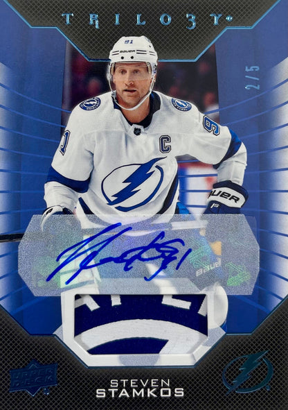 Steven Stamkos autographed GU 2020 Upper Deck card 2/5 NHL Tampa Bay Lightning