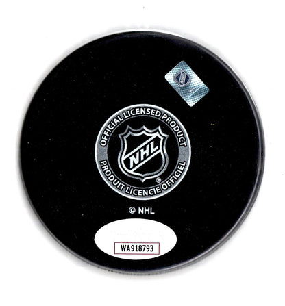 Alexander Romanov signed inscribed puck NHL New York Islanders JSA COA