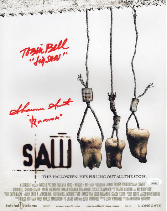 Tobin Bell Shawnee Smith autographed signed inscribed 11x14 Saw Jigsaw JSA COA