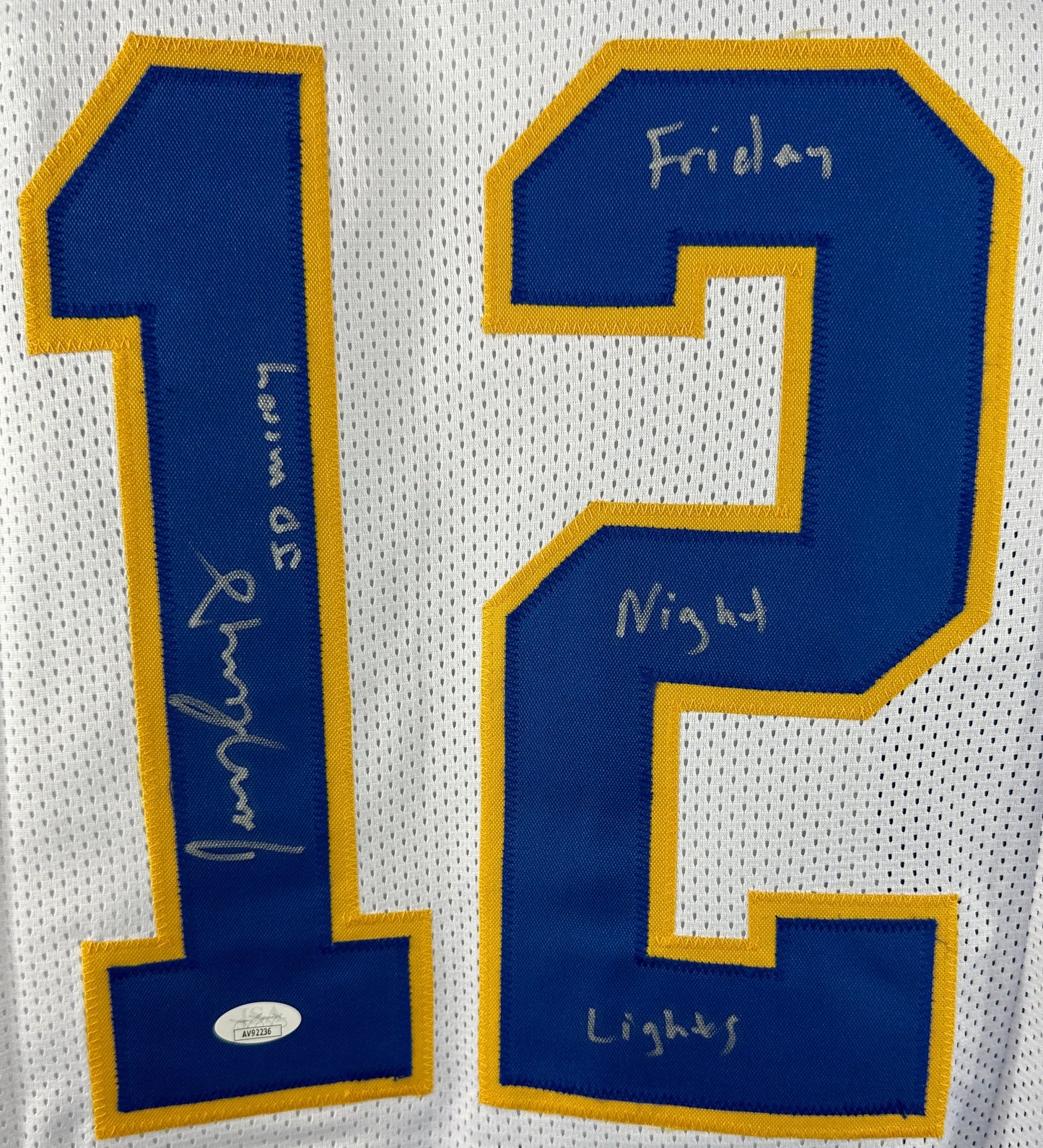 Jeremy Sumpter autographed inscribed jersey Friday Night Lights JSA J.D McCoy