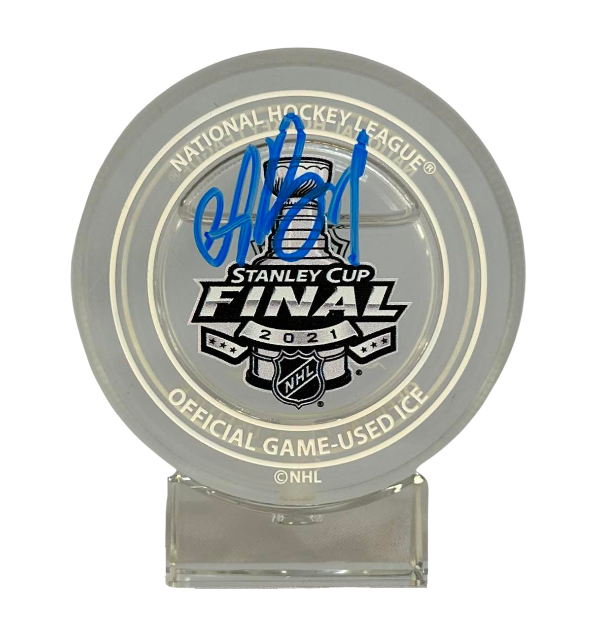 Andrei Vasilevskiy signed inscribed puck Stanley Cup Game Used Ice JSA Lightning