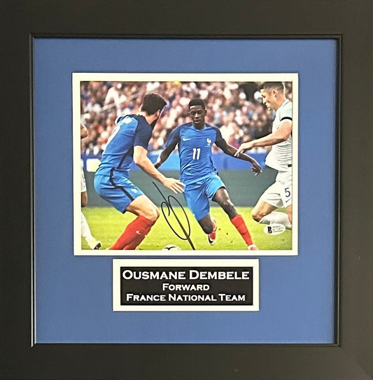 Ousmane Dembele signed framed 8x10 photo Fance National Team Beckett Barcelona