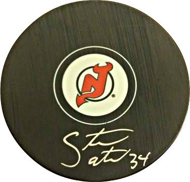 NJ Devils Steven Santini signed puck