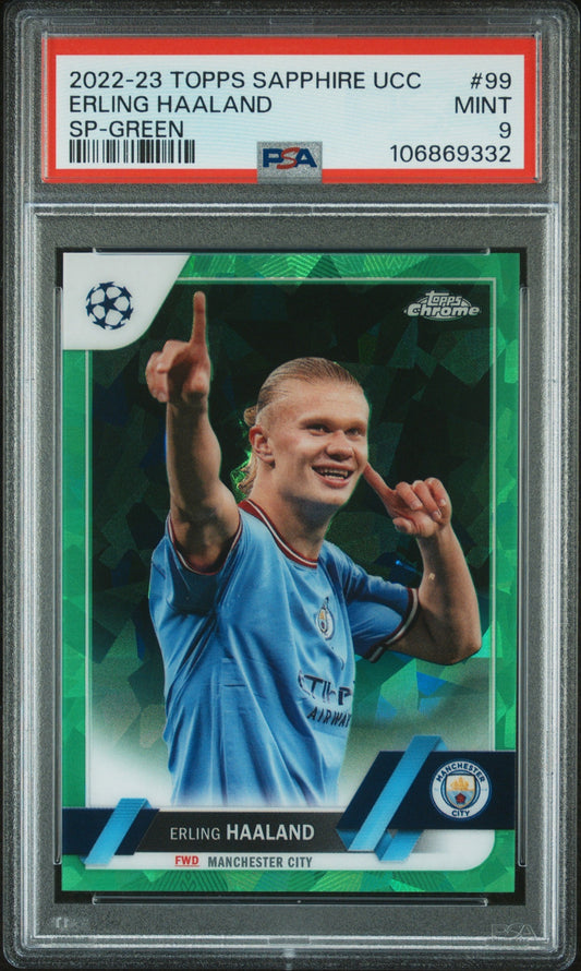 Erling Haaland 2022-23 Topps Chrome Sapphire #99 /70 Green SP