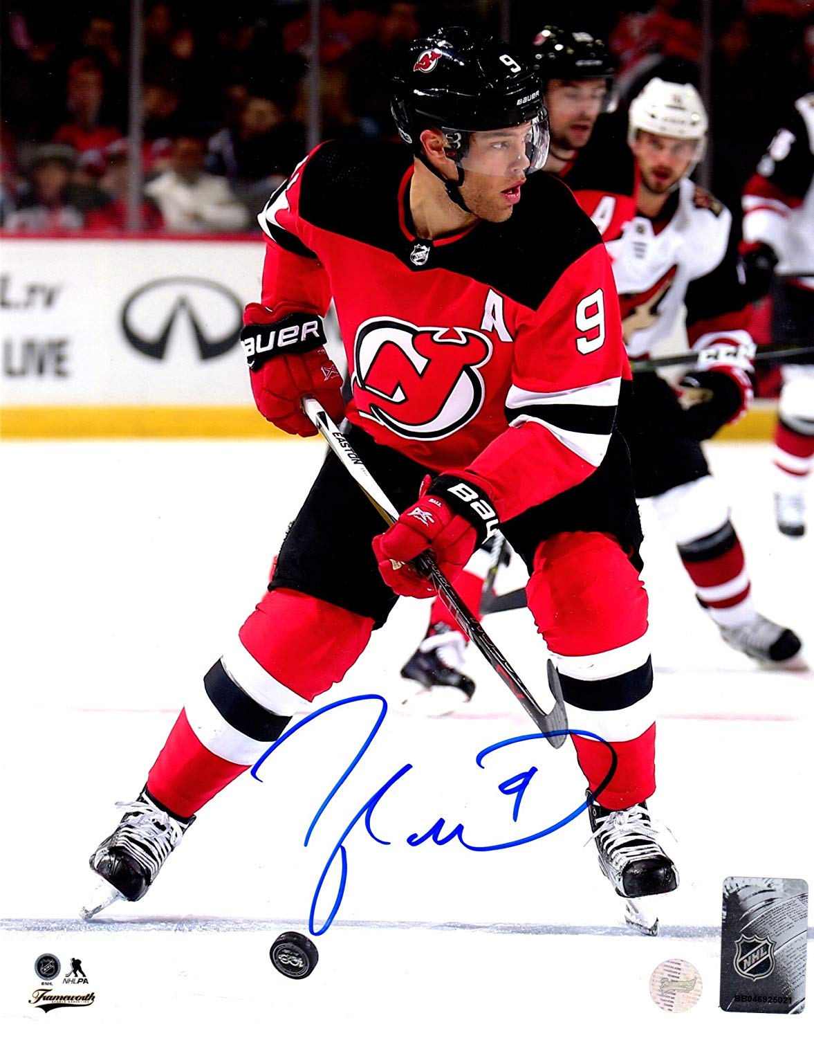 Taylor Hall Autograph NJ Devils 8x10 photo Hart Trophy Frameworth