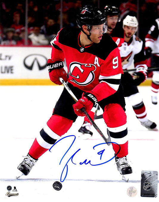 Taylor Hall Autograph NJ Devils 8x10 photo Hart Trophy Frameworth