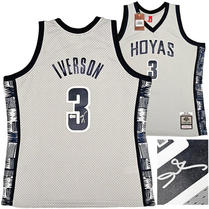 Allen Iverson Signed Mitchell & Ness 1995-96 College Georgetown Hoyas Jersey - Beckett