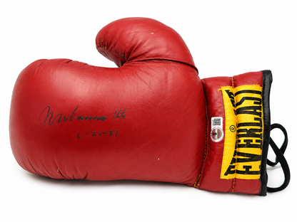Muhammad Ali Signed Red Everlast Boxing Glove "6-20-87" LH - Beckett