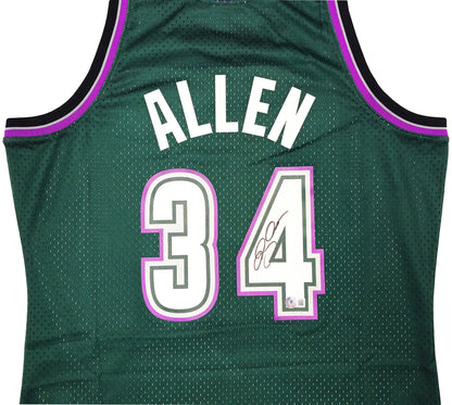 Ray Allen Signed Mitchell & Ness 1996-97 Ray Allen HWC Swingman Milwaukee Bucks  Jersey - Beckett
