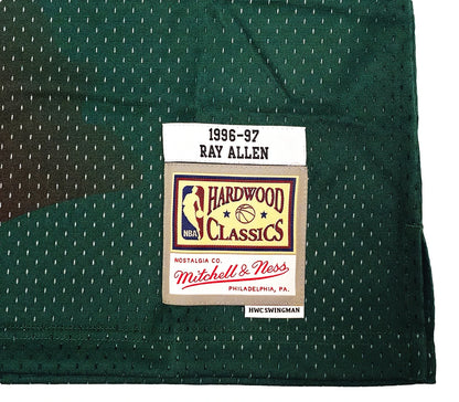 Ray Allen Signed Mitchell & Ness 1996-97 Ray Allen HWC Swingman Milwaukee Bucks  Jersey - Beckett