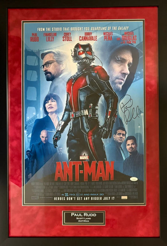 Paul Rudd Signed Suede Framed 16x24  Ant-Man  Movie Poster - JSA