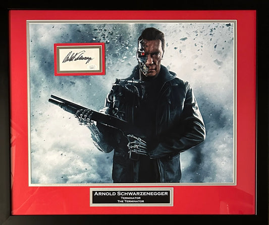 Arnold Schwarzenegger Deluxe Framed 16x20 Photo with Signed Cut - JSA