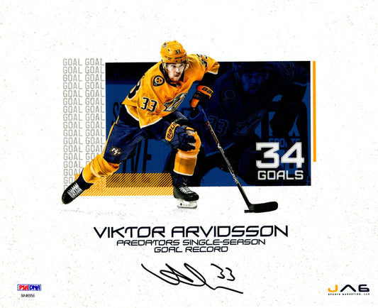 Viktor Arvidsson autographed signed 11x14 photo NHL Nashville Predators PSA COA
