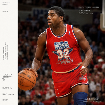Magic Johnson Signed Mitchell & Ness 1991 All Star Game Hardwood Classic Swingman Jersey - Beckett