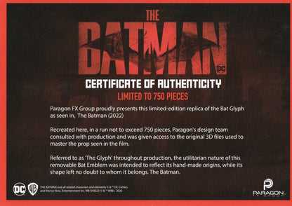Robert Pattinson Signed Limited Batman Batarang - JSA