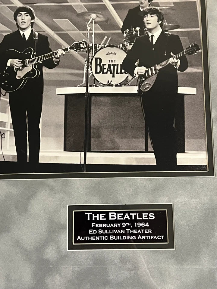 The Beatles Framed Relic Ed Sullivan Theatre Authentic Piece - BFT