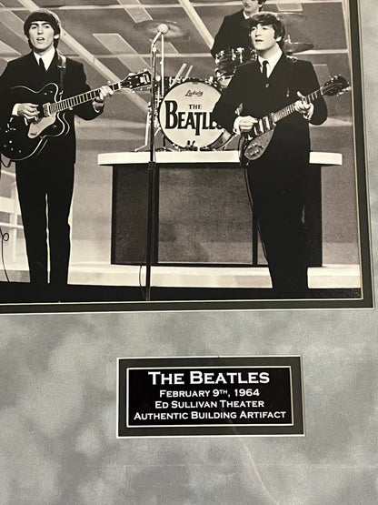 The Beatles Framed Relic Ed Sullivan Theatre Authentic Piece - BFT