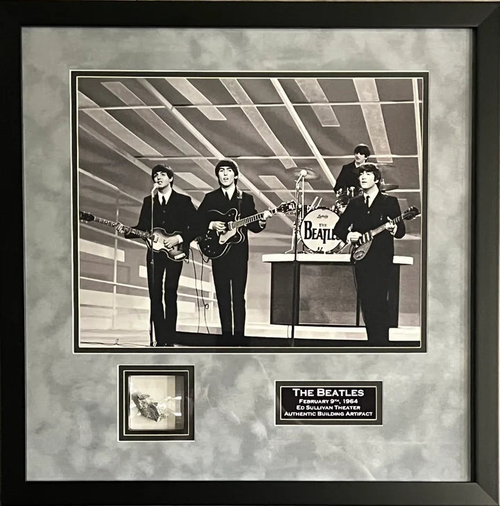 The Beatles Framed Relic Ed Sullivan Theatre Authentic Piece - BFT