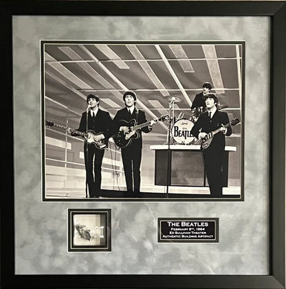 The Beatles Framed Relic Ed Sullivan Theatre Authentic Piece - BFT
